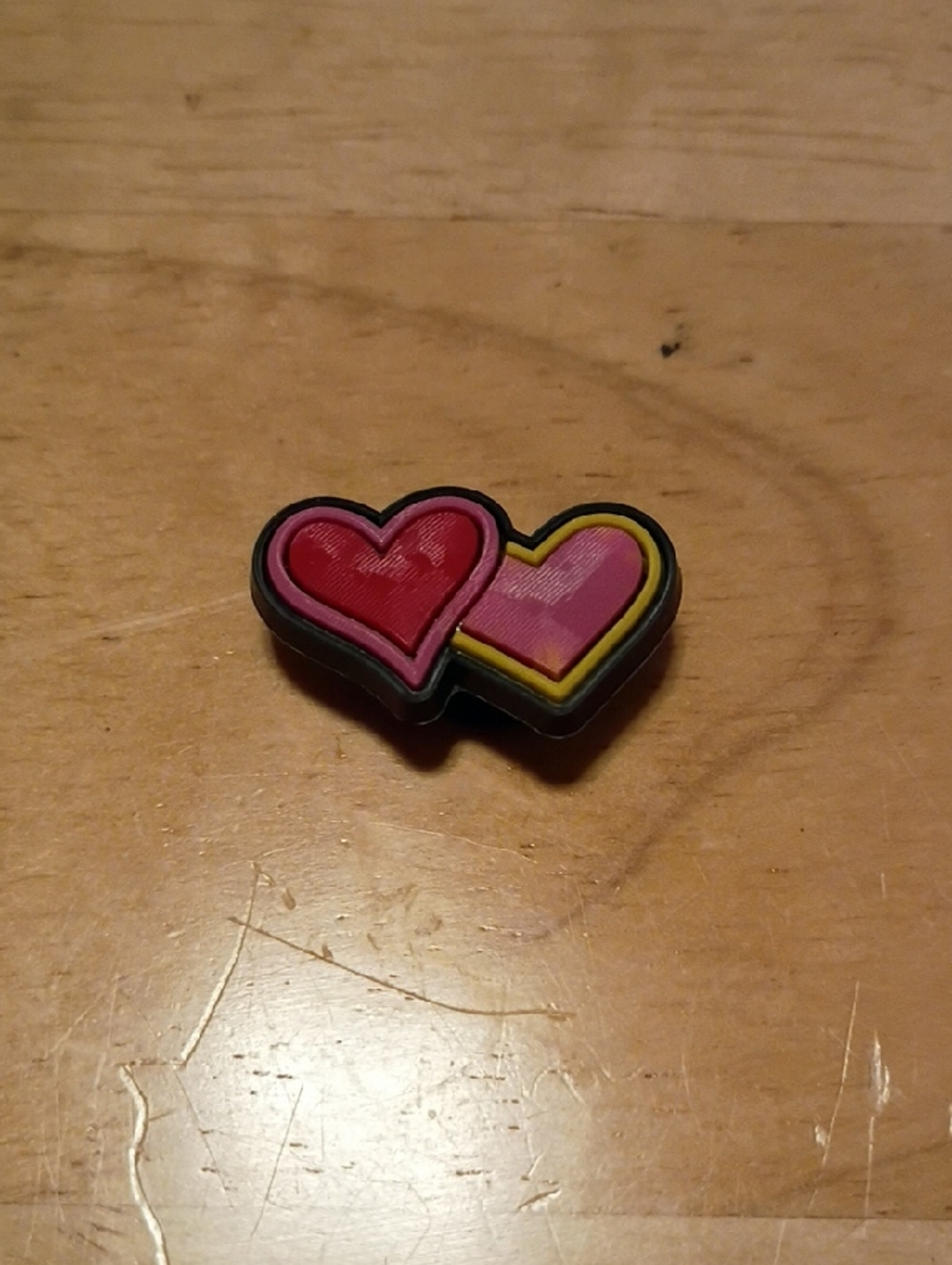 10 for $10 Jibbitz Croc Charms - Double Heart Red Pink Yellow 3 - New Shoe Charm